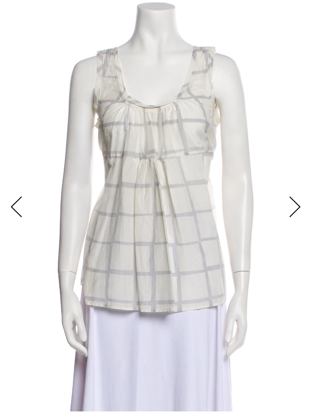 Nili Lotan Plaid print scoop neck top